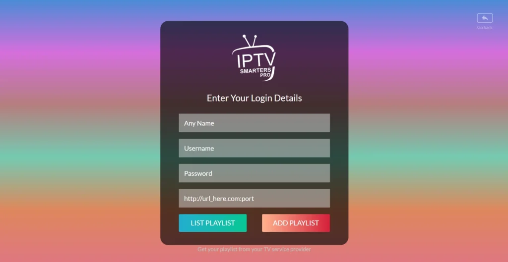 IPTV Smarters Pro Login Details