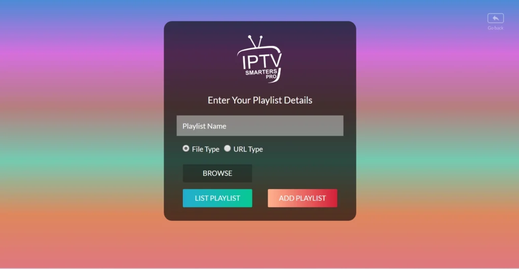 IPTV Smarters pro Playlist login