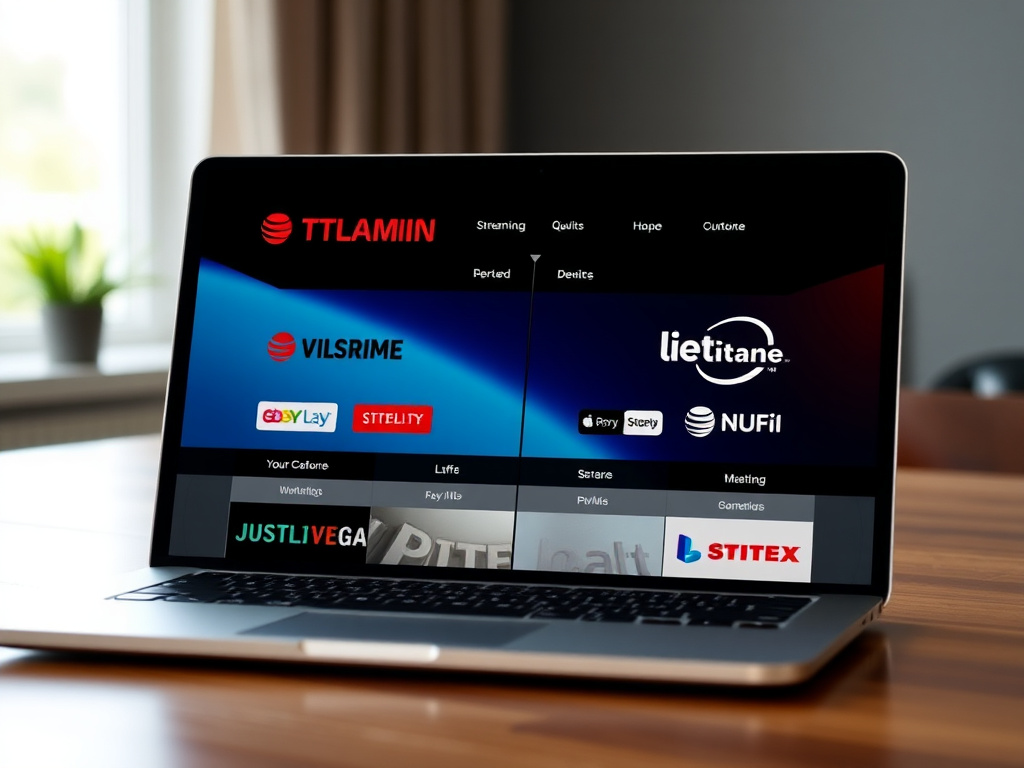 Comparison chart showing IPTV provider features on laptop screen