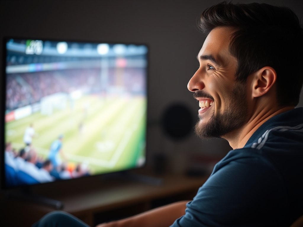 Watching football on a TV with IPTV